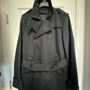 Banana Republic black Double-Breasted Trench Coat